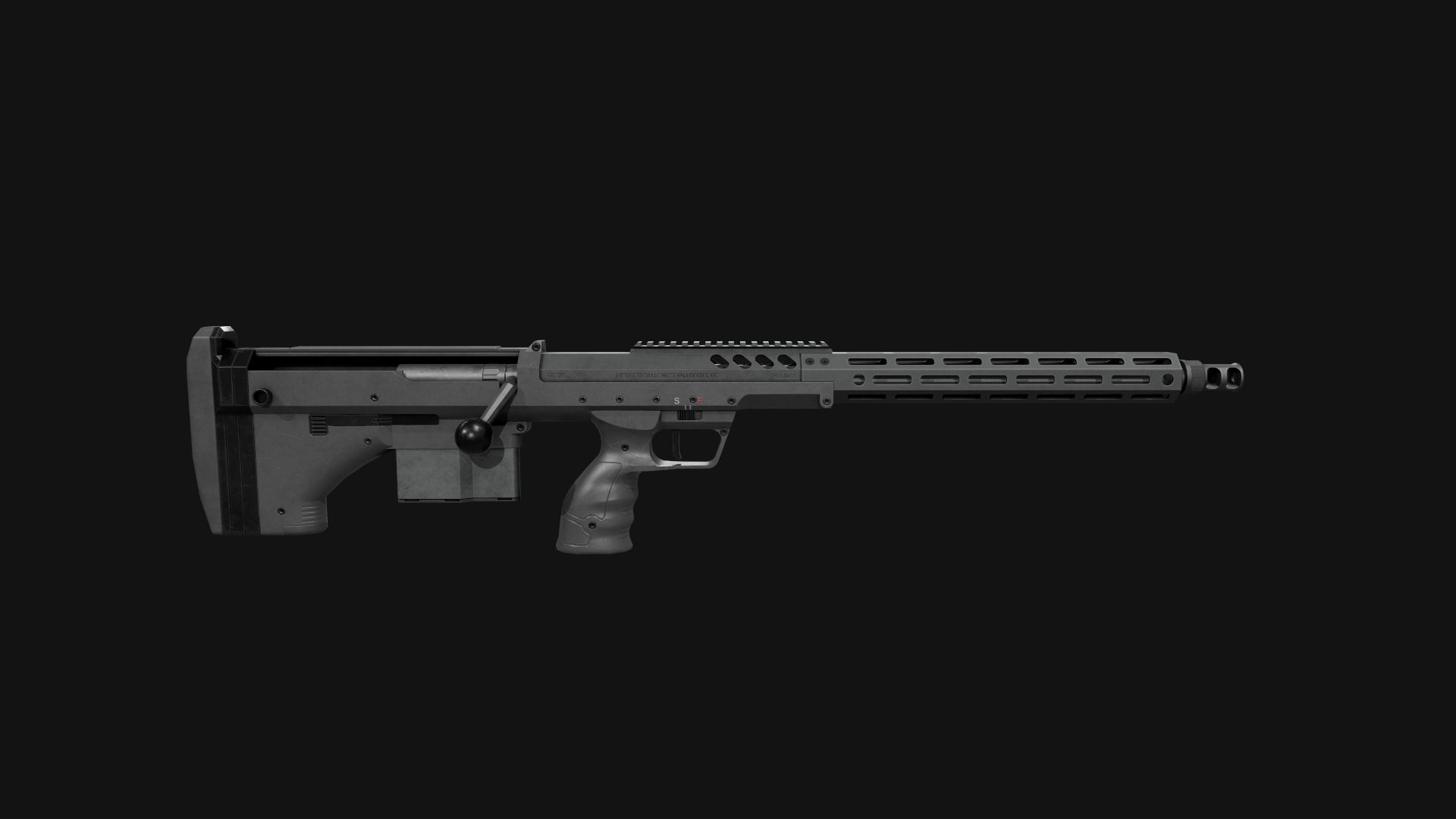 Desert Tech SRS-A2 Bullpup Sniper Rifle Low-poly 3D model_34