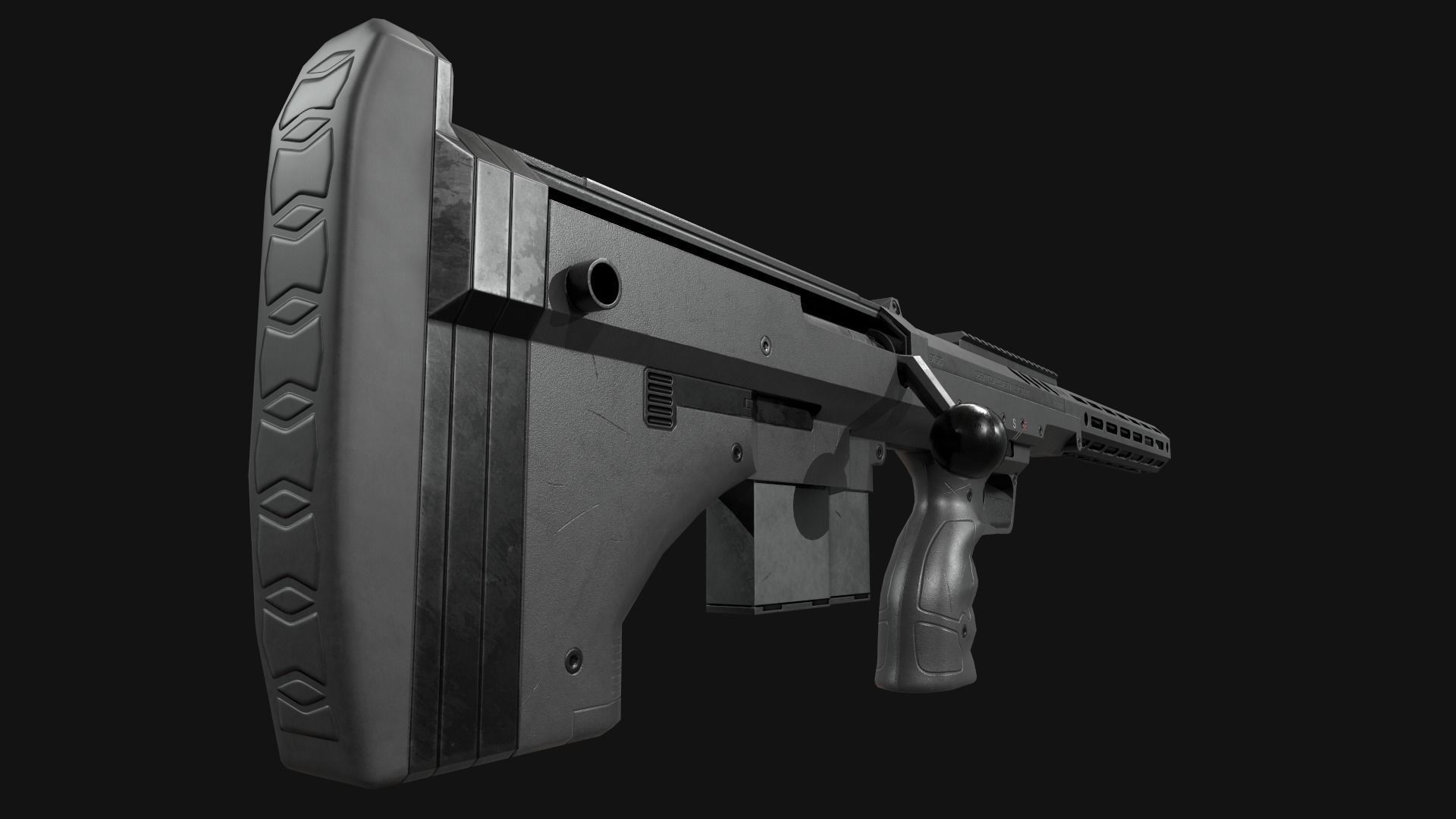 Desert Tech SRS-A2 Bullpup Sniper Rifle Low-poly 3D model_28