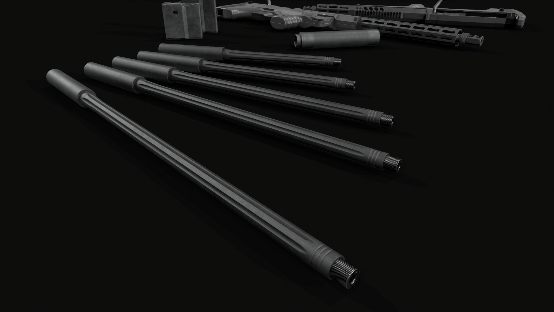 Desert Tech SRS-A2 Bullpup Sniper Rifle Low-poly 3D model_15