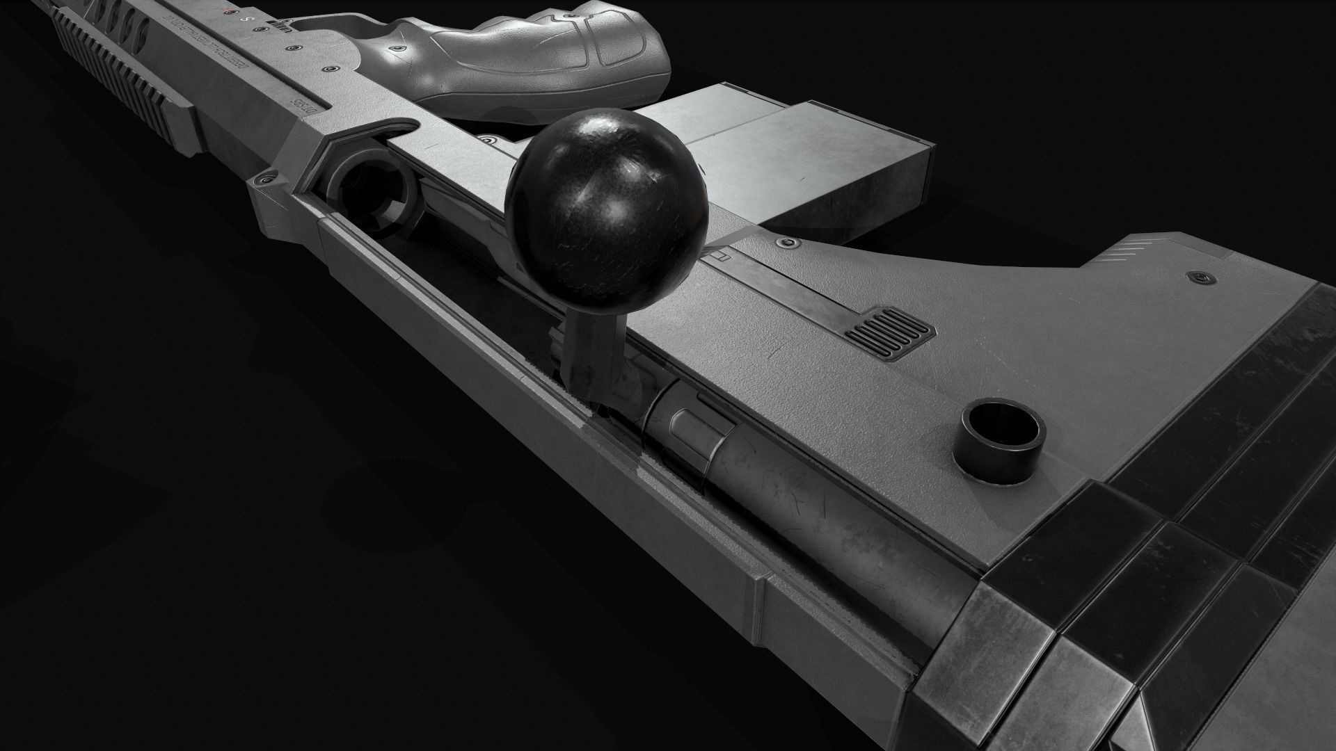 Desert Tech SRS-A2 Bullpup Sniper Rifle Low-poly 3D model_13