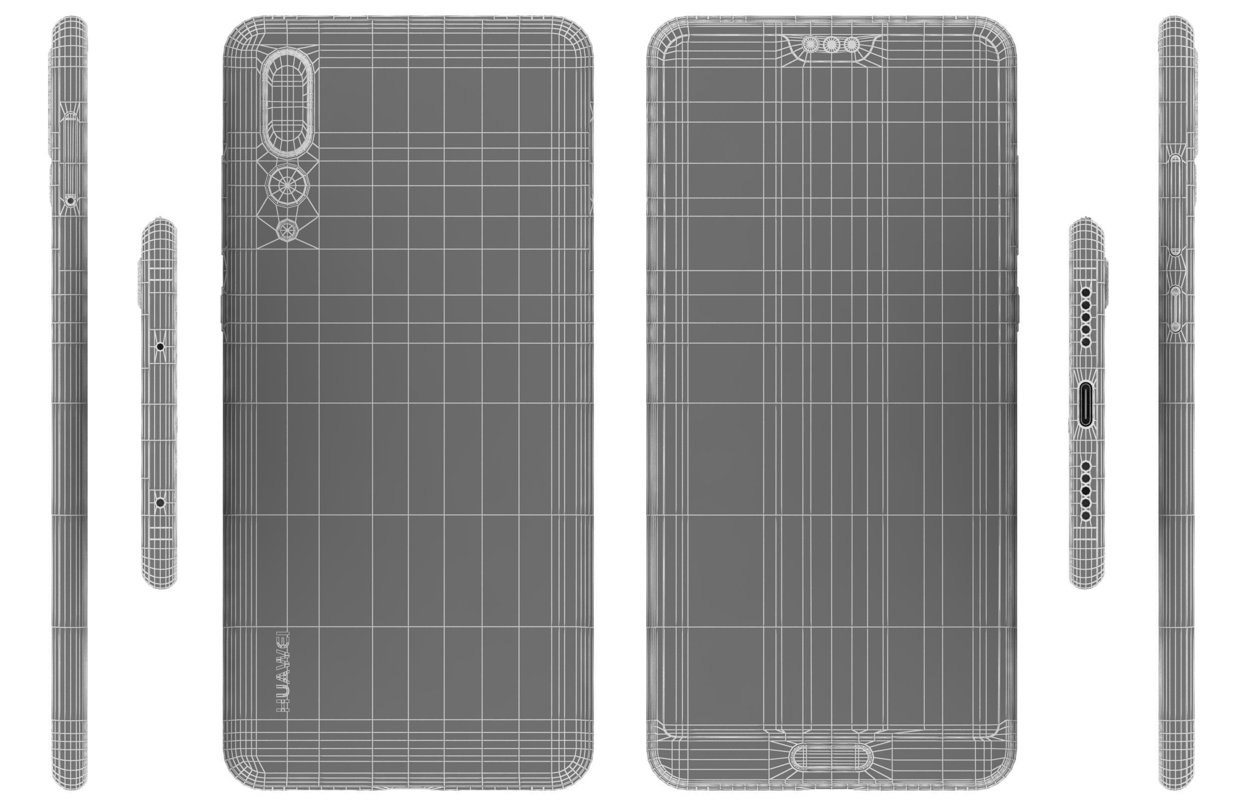 Huawei P20 Pro Black 3D model_11