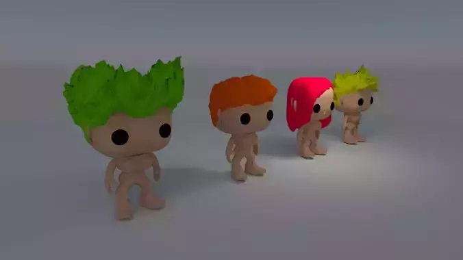 Custom Pop Female 4 Set 3D Printable 3D print model