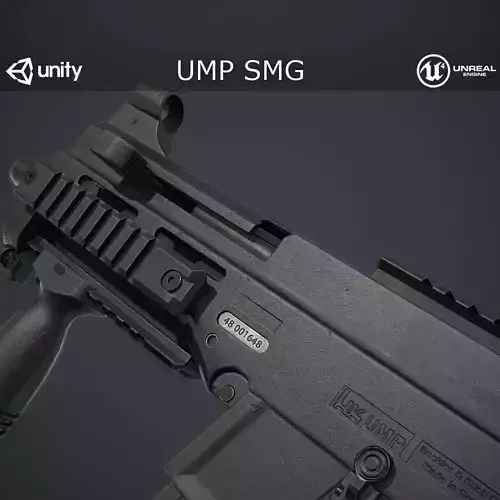 UMP Submachine Gun Low-poly 3D model