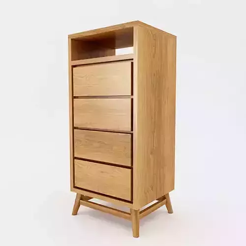 Mid Century Storage Cabinet Low-poly 3D model