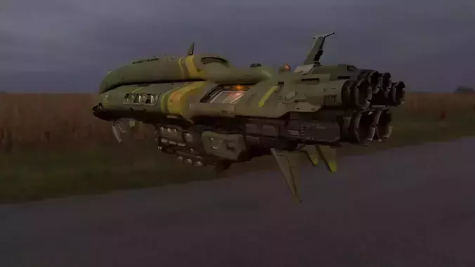 Crusader Spaceship Low-poly 3D model