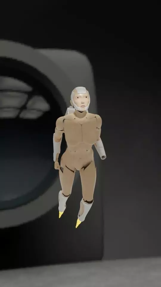 Linda-058 - military android Low-poly 3D model