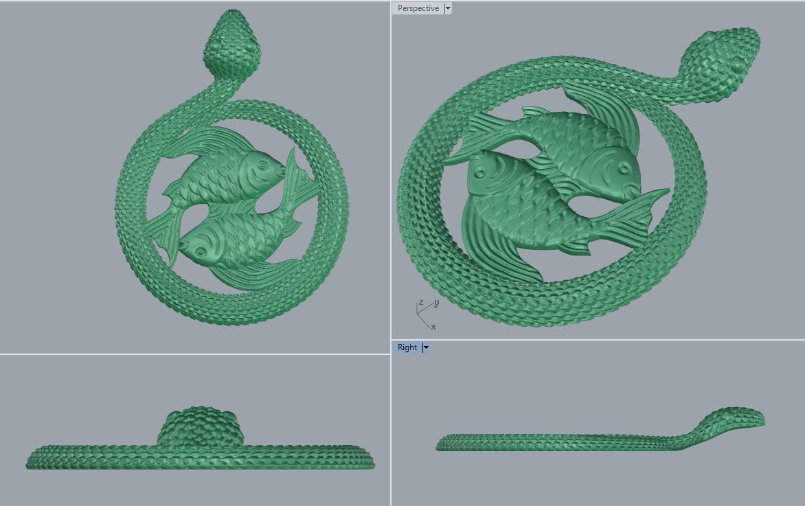 Fish pendant 3D print model_1