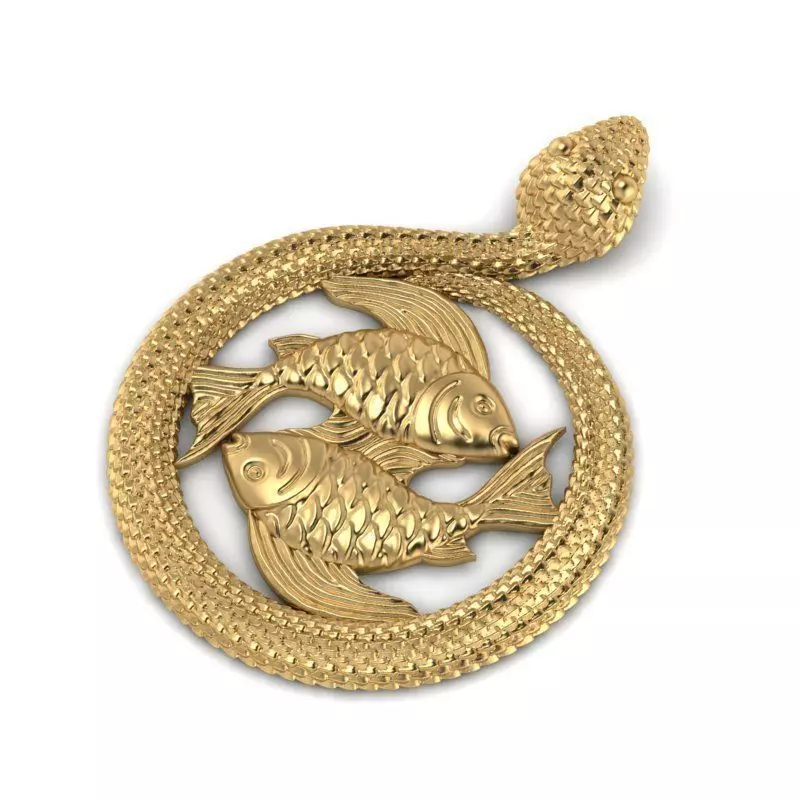 Fish pendant 3D print model_0