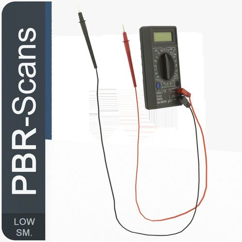 Tester Low Poly battery with wires Low-poly 3D model