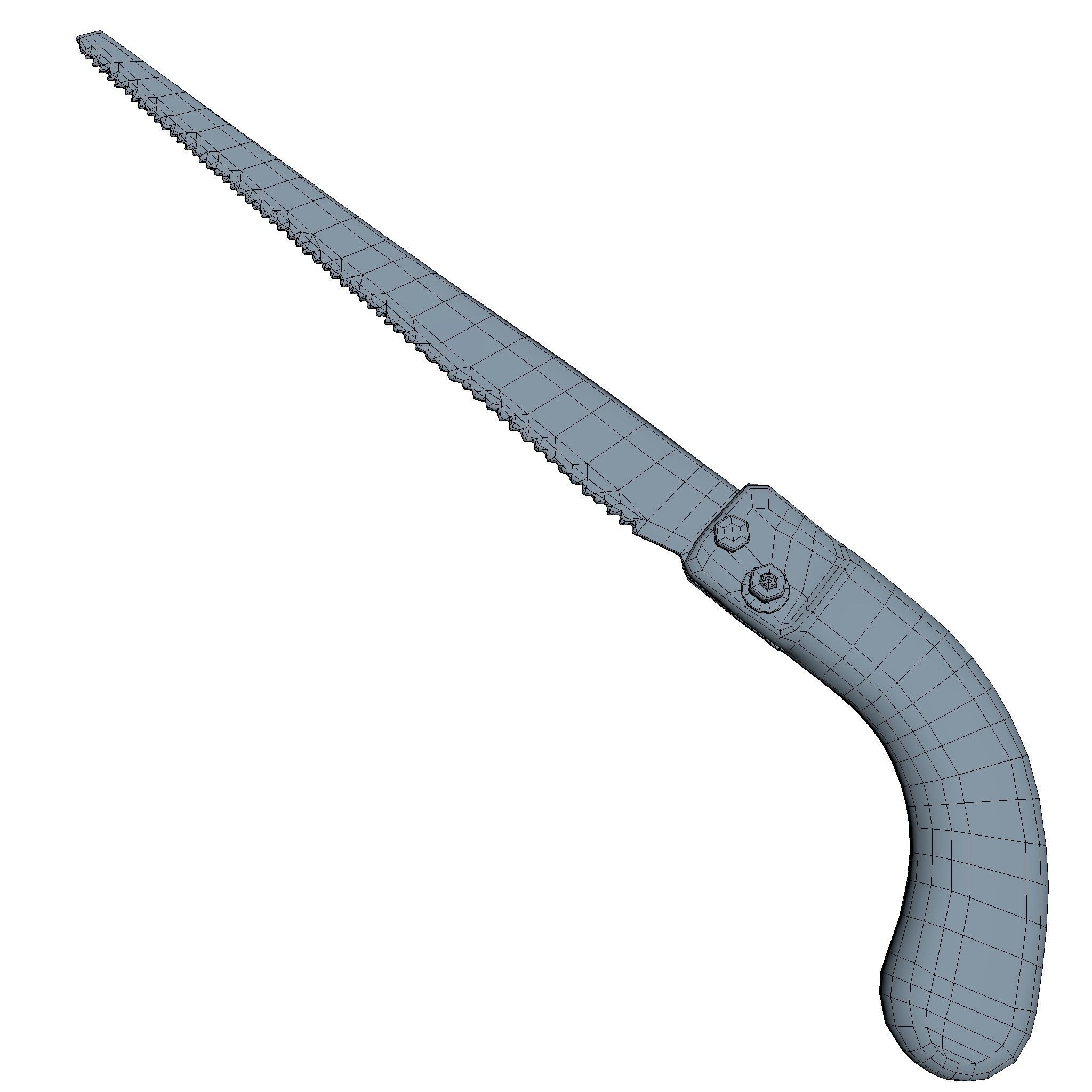 Old Handsaw Low Poly 3D model_3