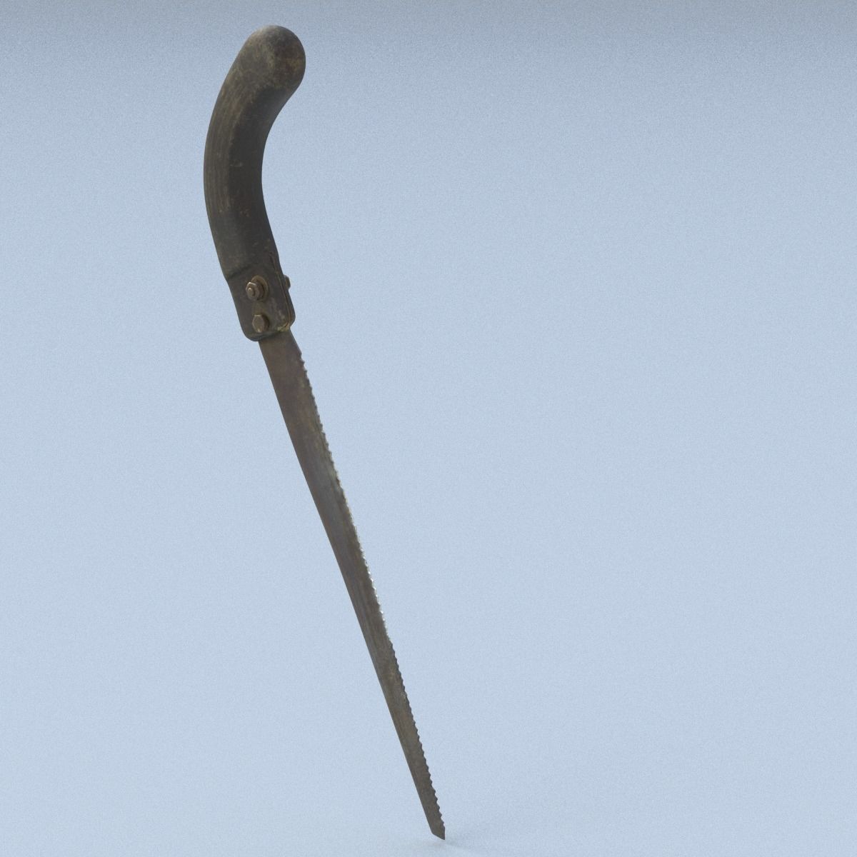 Old Handsaw Low Poly 3D model_10