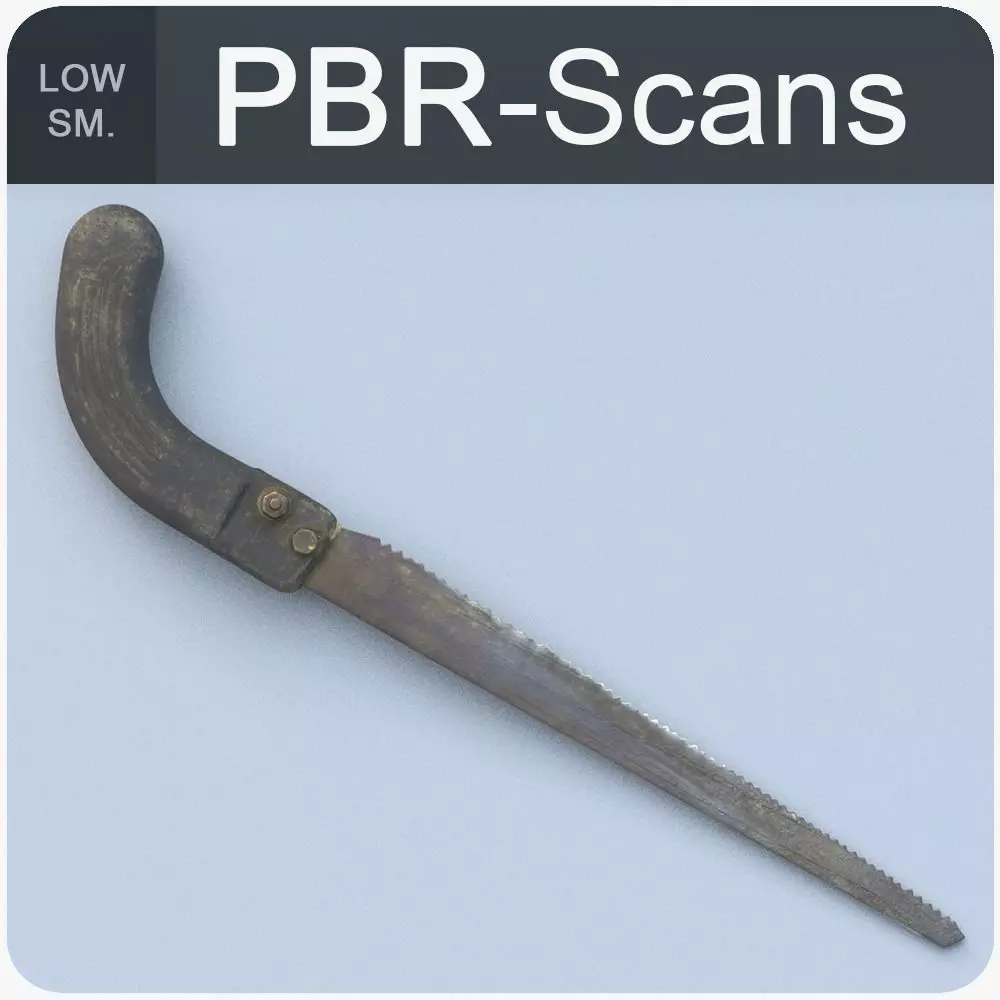 Old Handsaw Low Poly 3D model_0
