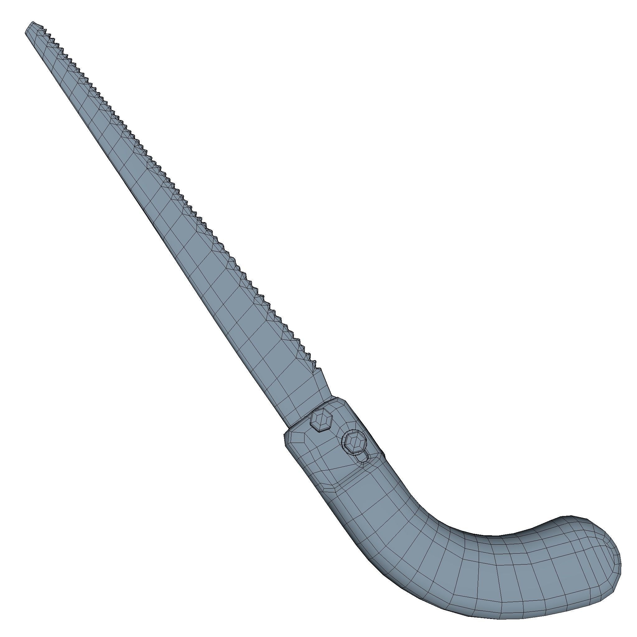 Old Handsaw Low Poly 3D model_4