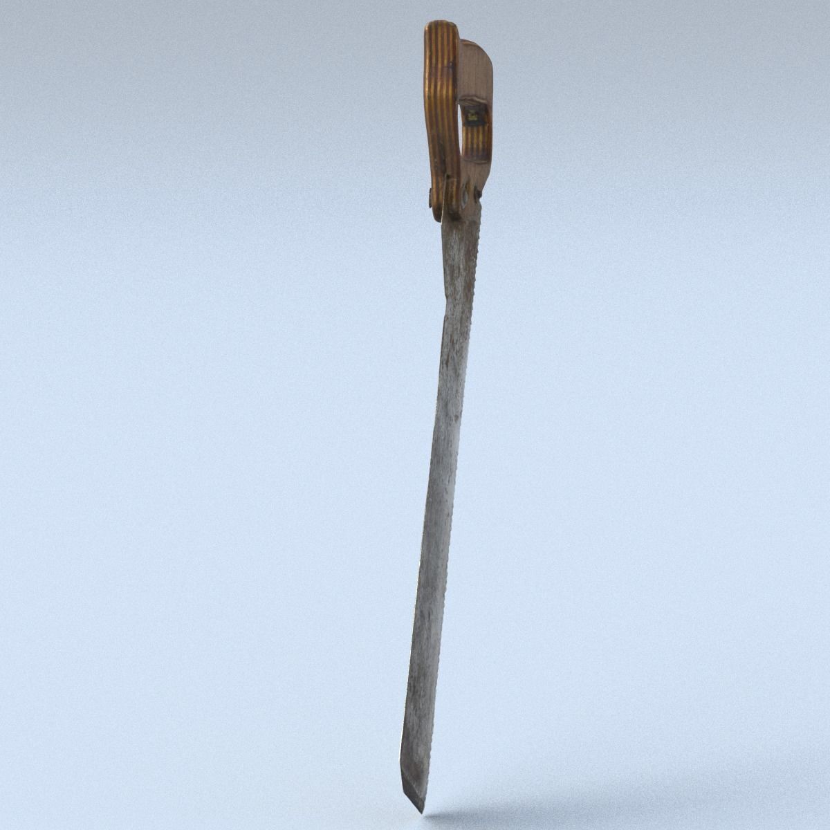 Handsaw High Poly old saw with wooden handle 3D model_6