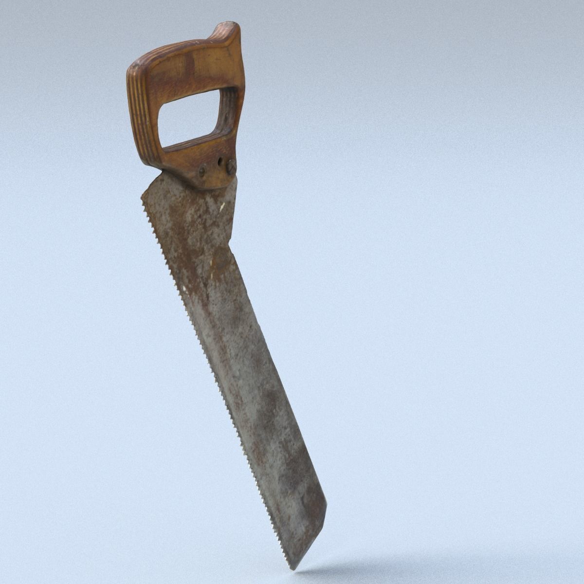 Handsaw High Poly old saw with wooden handle 3D model_12