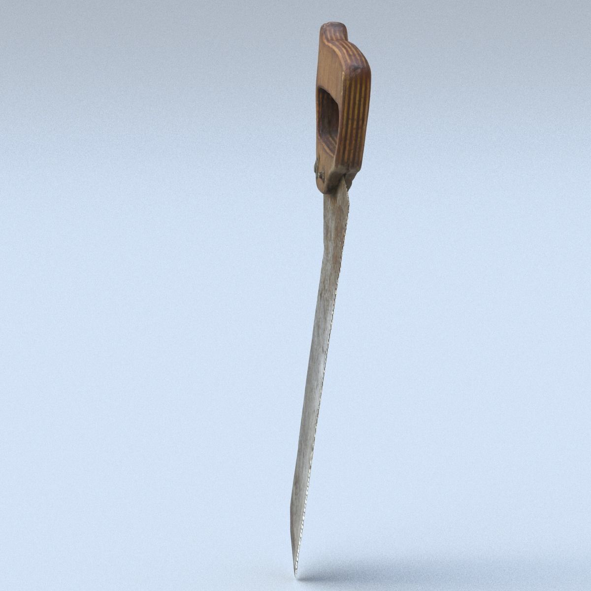 Handsaw High Poly old saw with wooden handle 3D model_5