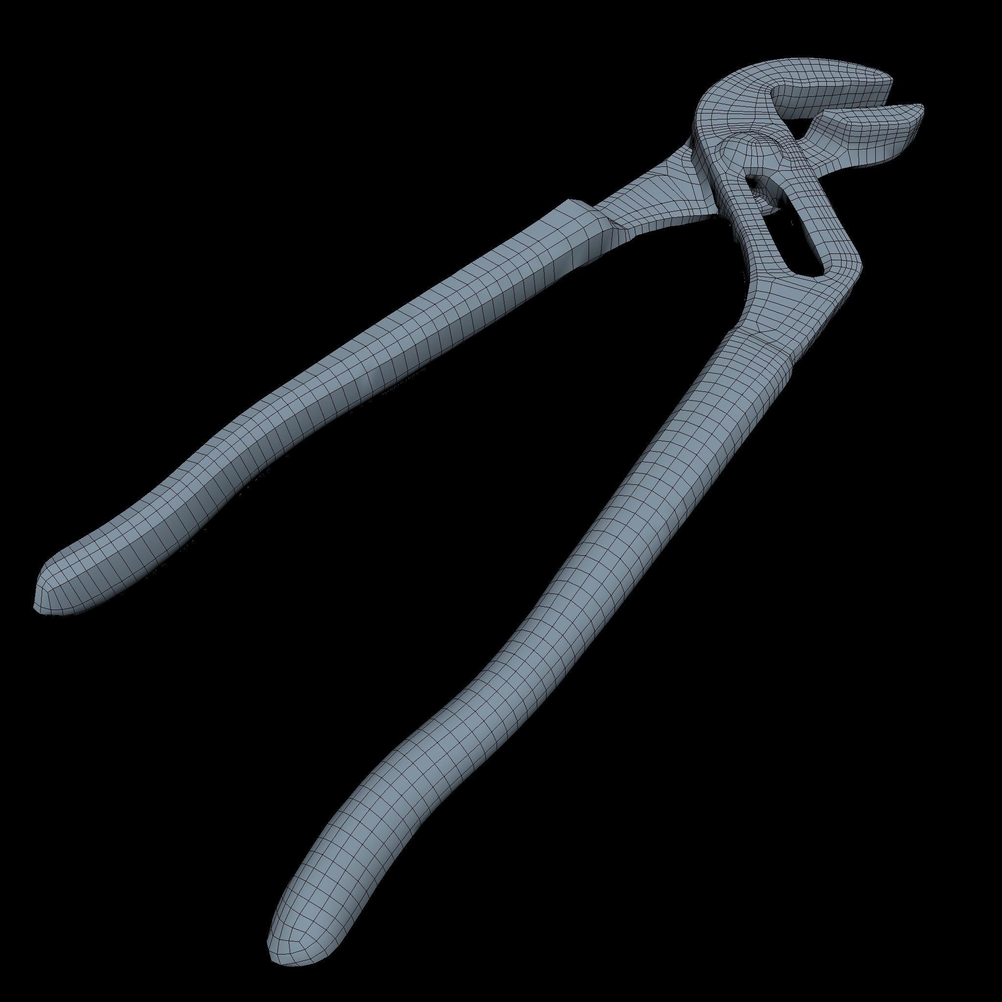 Wrench Low Poly old pliers Low-poly 3D model_1