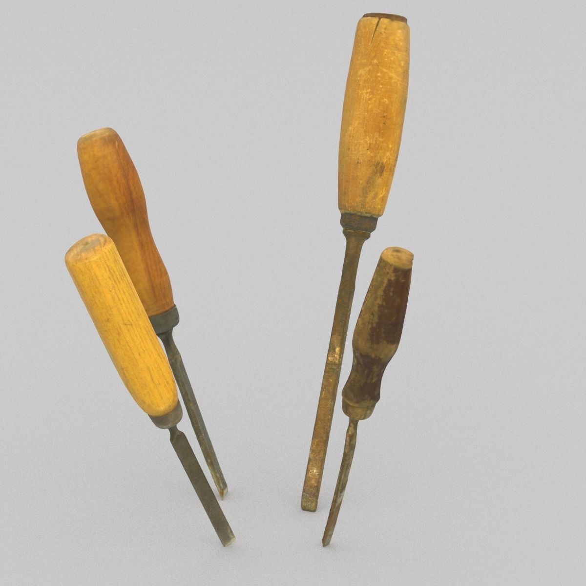 Chisels Middle Poly 3D model_5