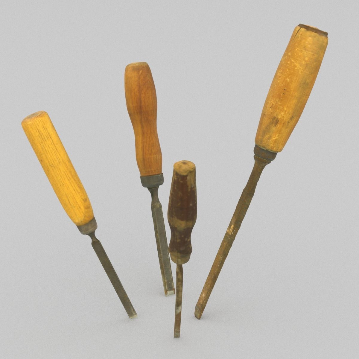 Chisels Middle Poly 3D model_8