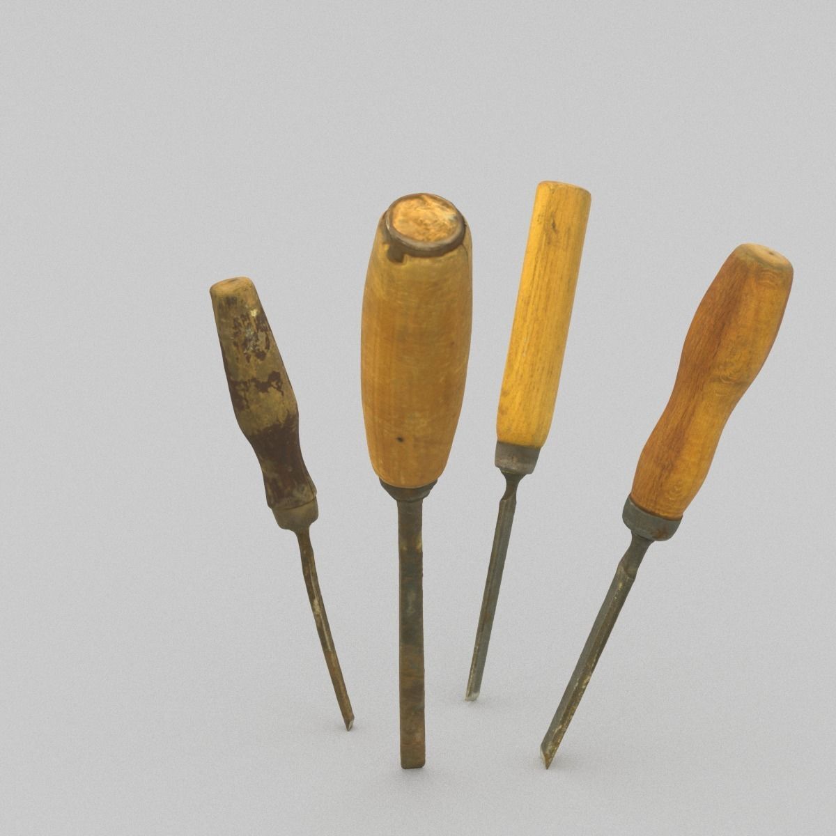 Chisels Middle Poly 3D model_11