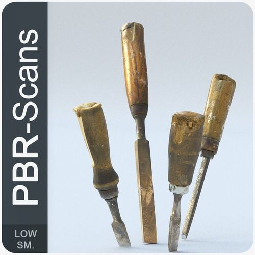 Chisels Low Poly SM Low-poly 3D model