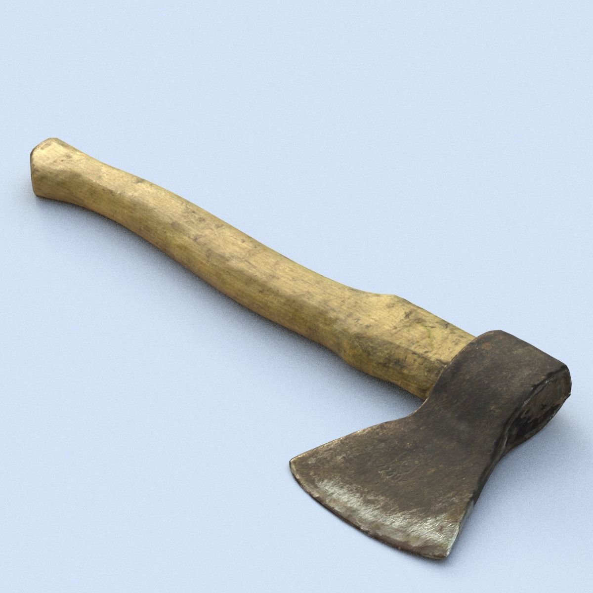 Hatchet Low Poly axe Low-poly 3D model_1