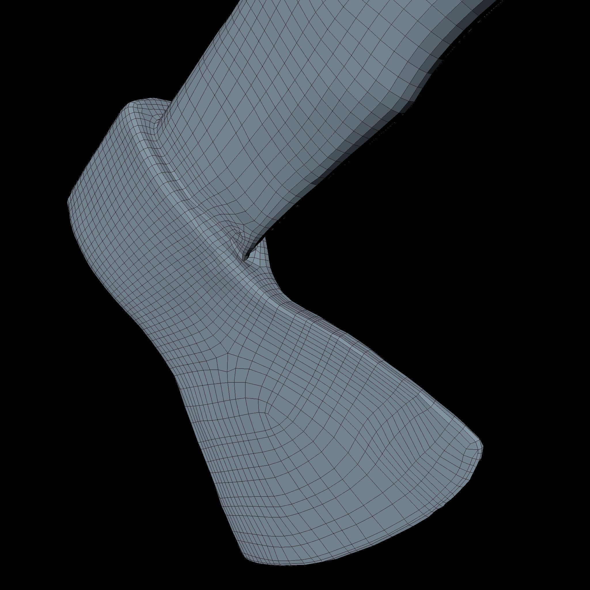 Hatchet Low Poly axe Low-poly 3D model_4