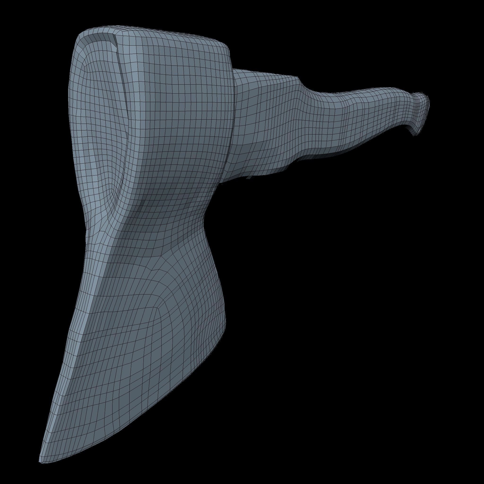 Hatchet Low Poly axe Low-poly 3D model_2