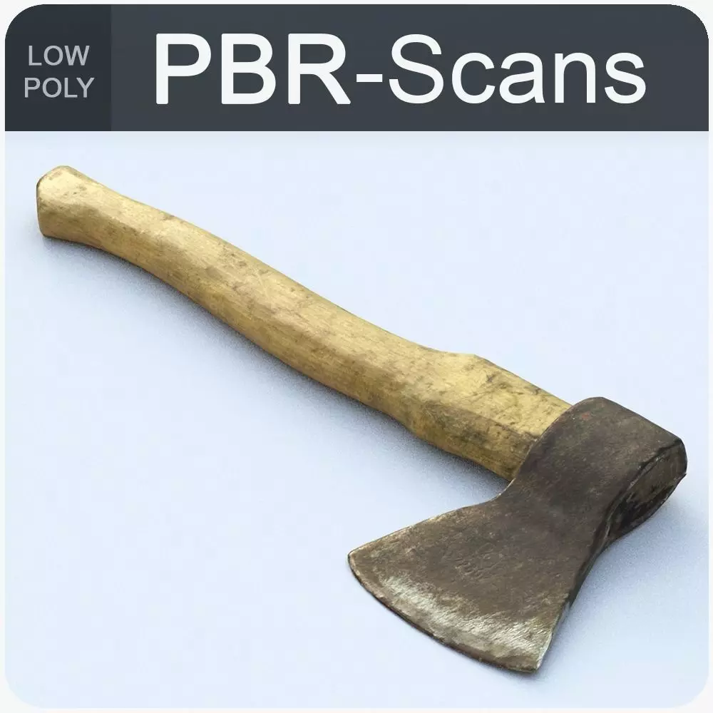 Hatchet Low Poly axe Low-poly 3D model_0