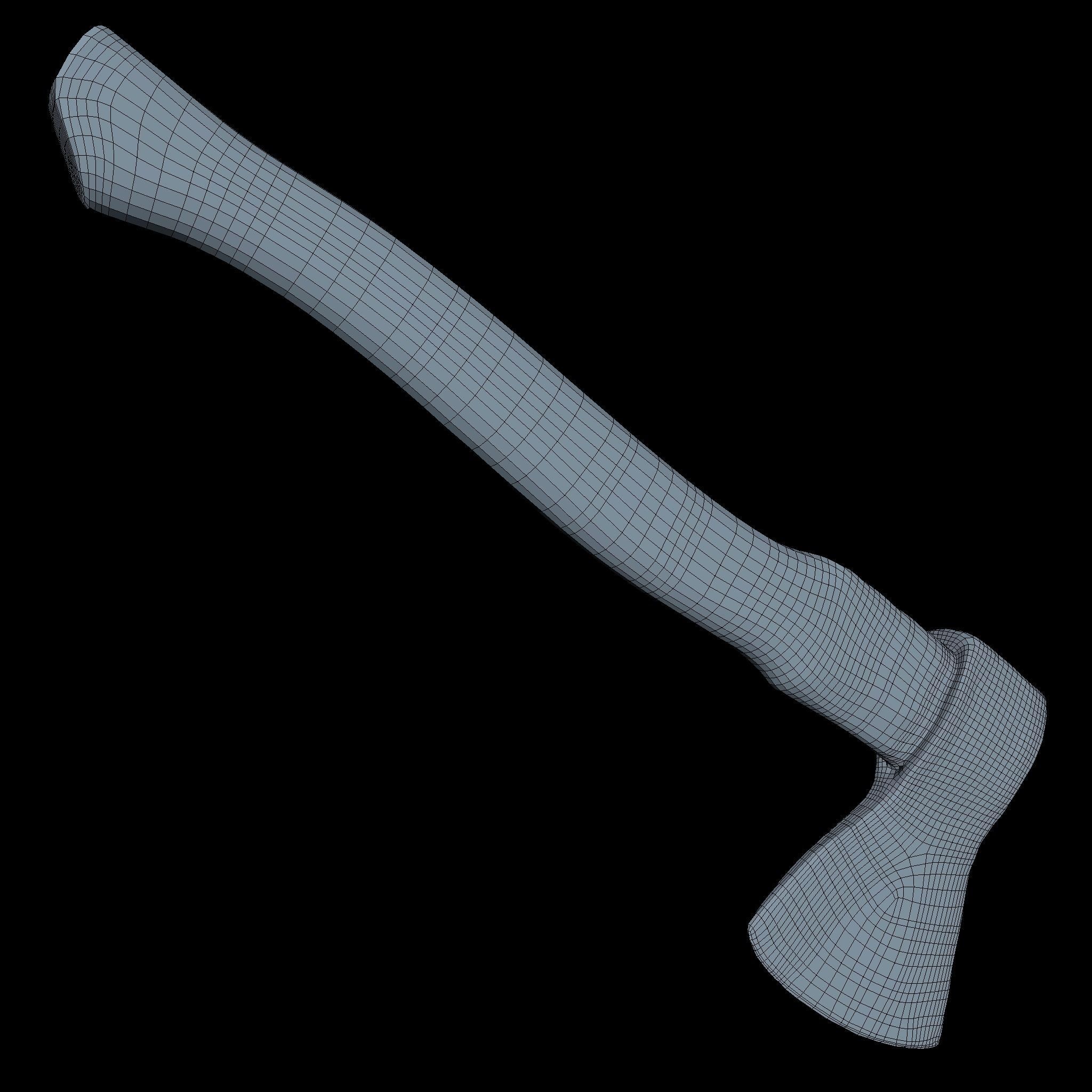 Hatchet Low Poly axe Low-poly 3D model_3