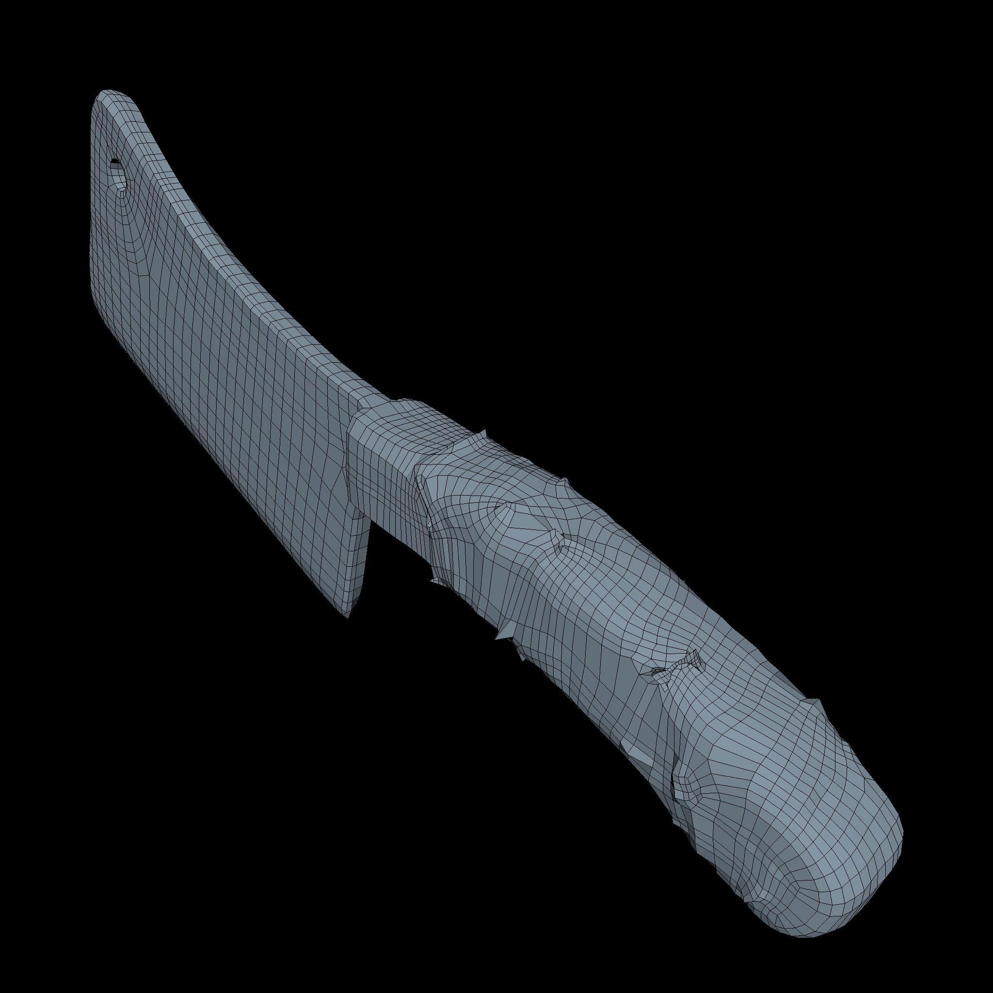 Cleaver Low Poly knife Low-poly 3D model_3