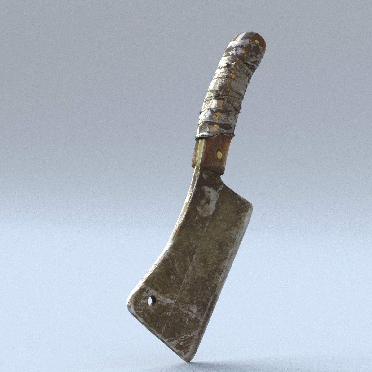 Cleaver Low Poly knife Low-poly 3D model_7