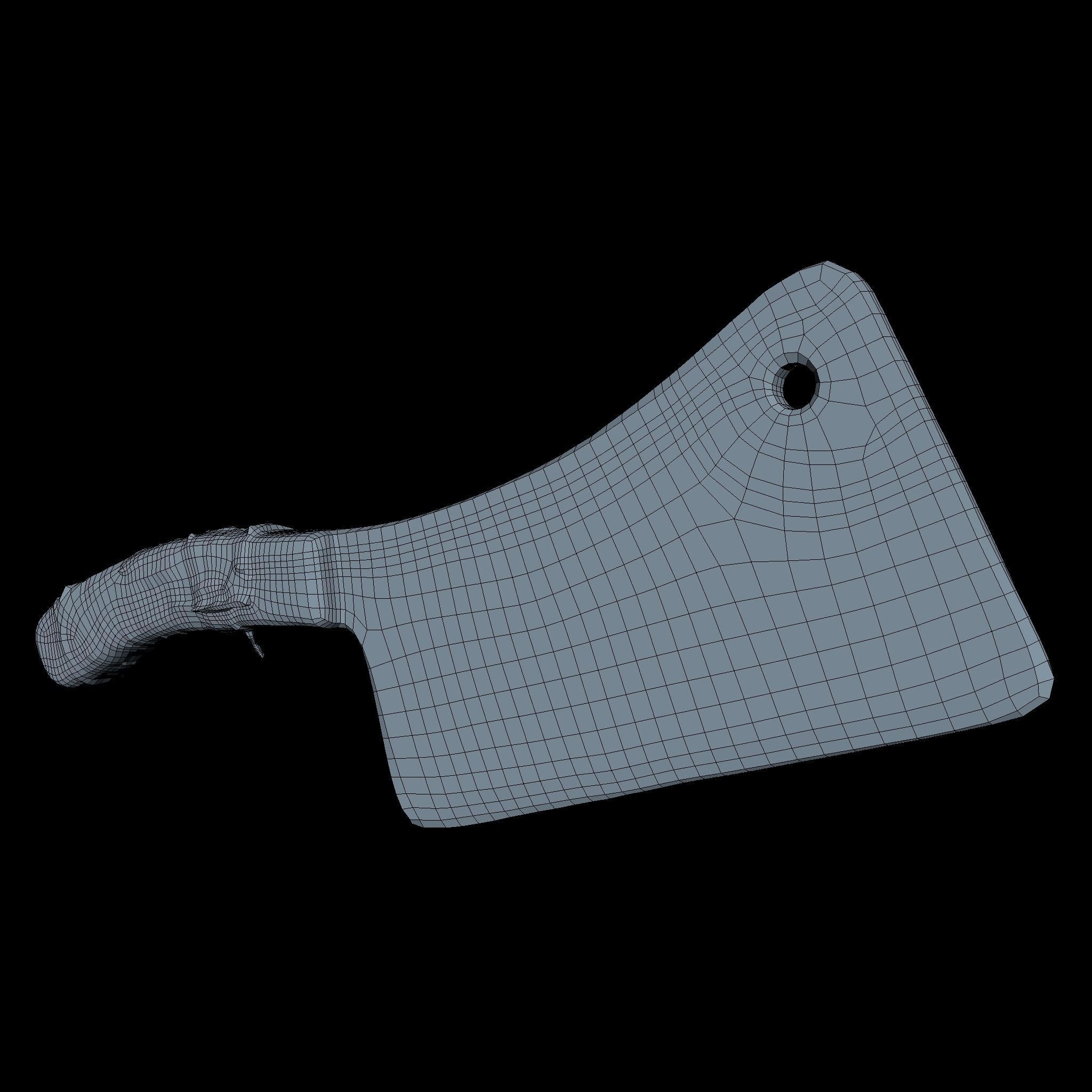 Cleaver Low Poly knife Low-poly 3D model_2