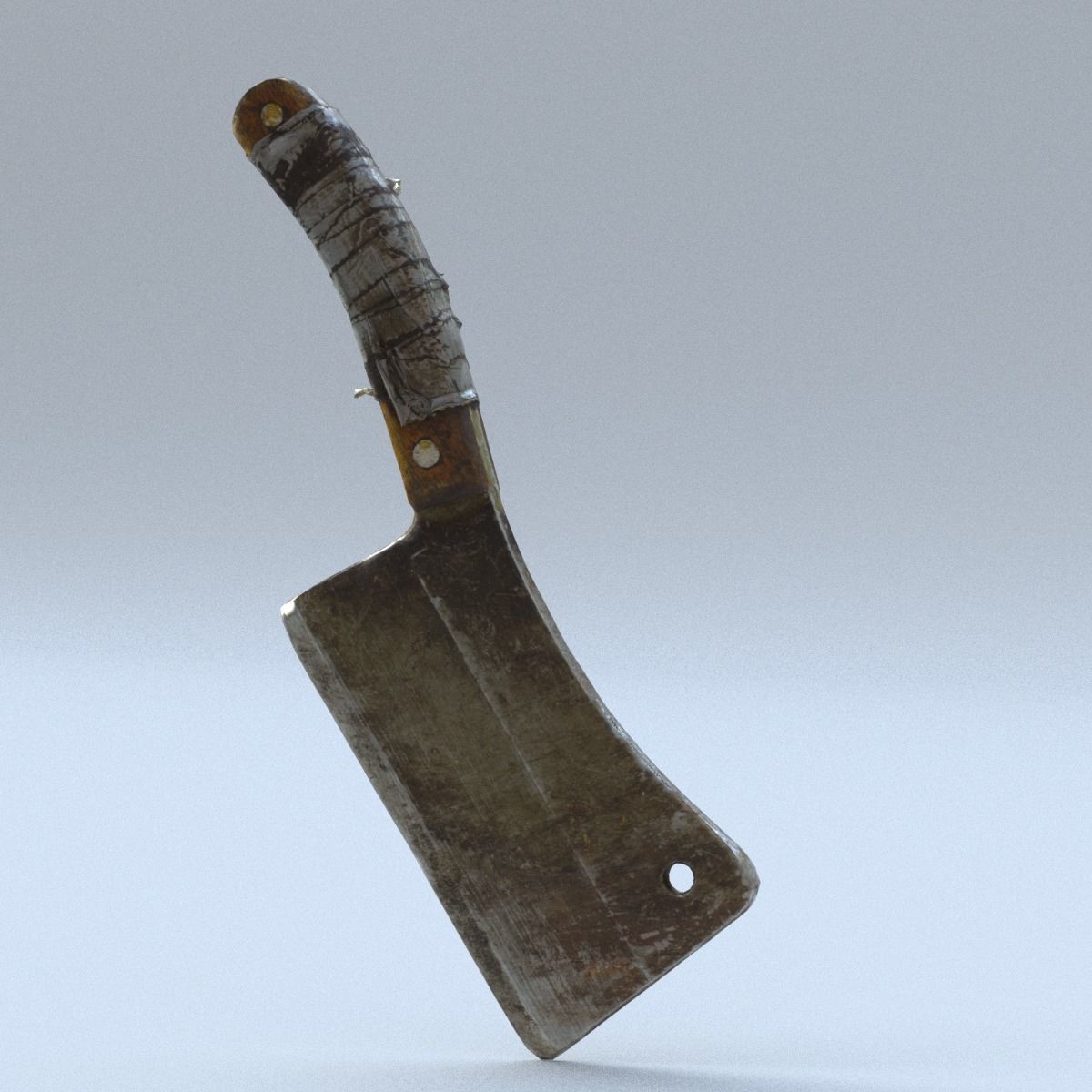 Cleaver Low Poly knife Low-poly 3D model_10