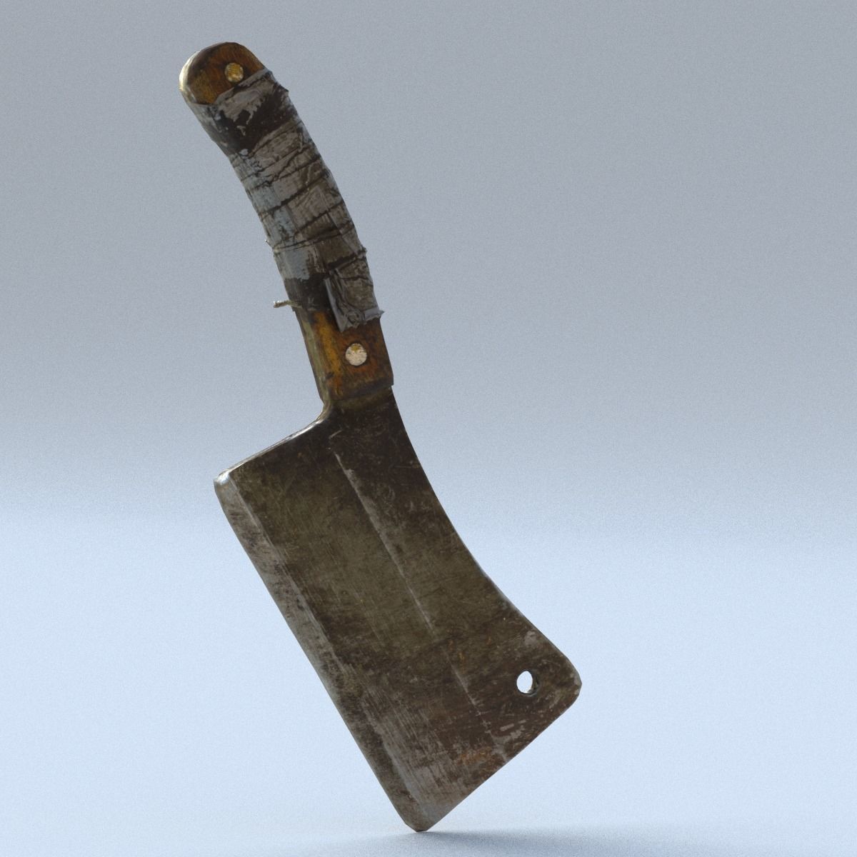 Cleaver Low Poly knife Low-poly 3D model_9