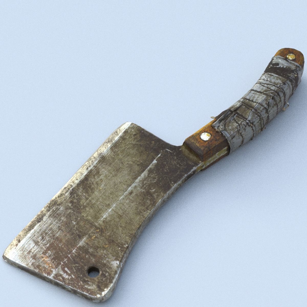 Cleaver Low Poly knife Low-poly 3D model_1