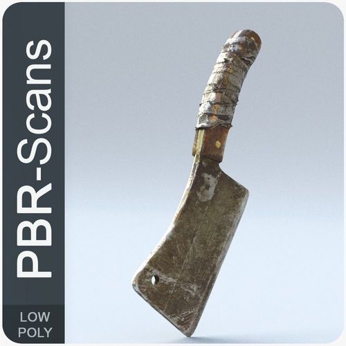 Cleaver Low Poly knife Low-poly 3D model