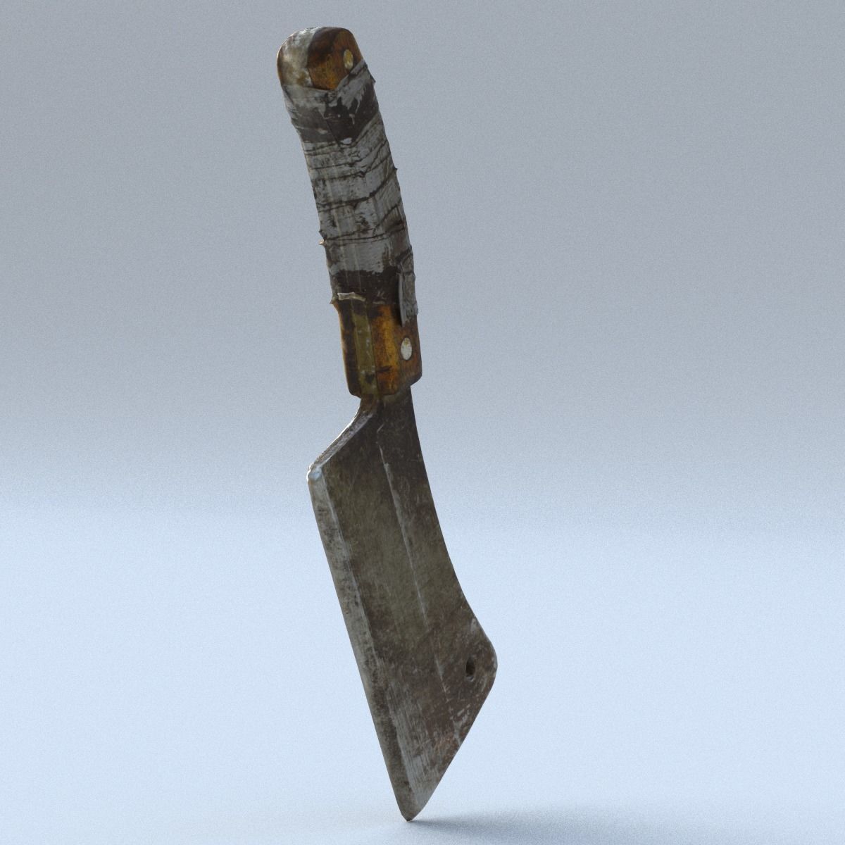 Cleaver Low Poly knife Low-poly 3D model_5