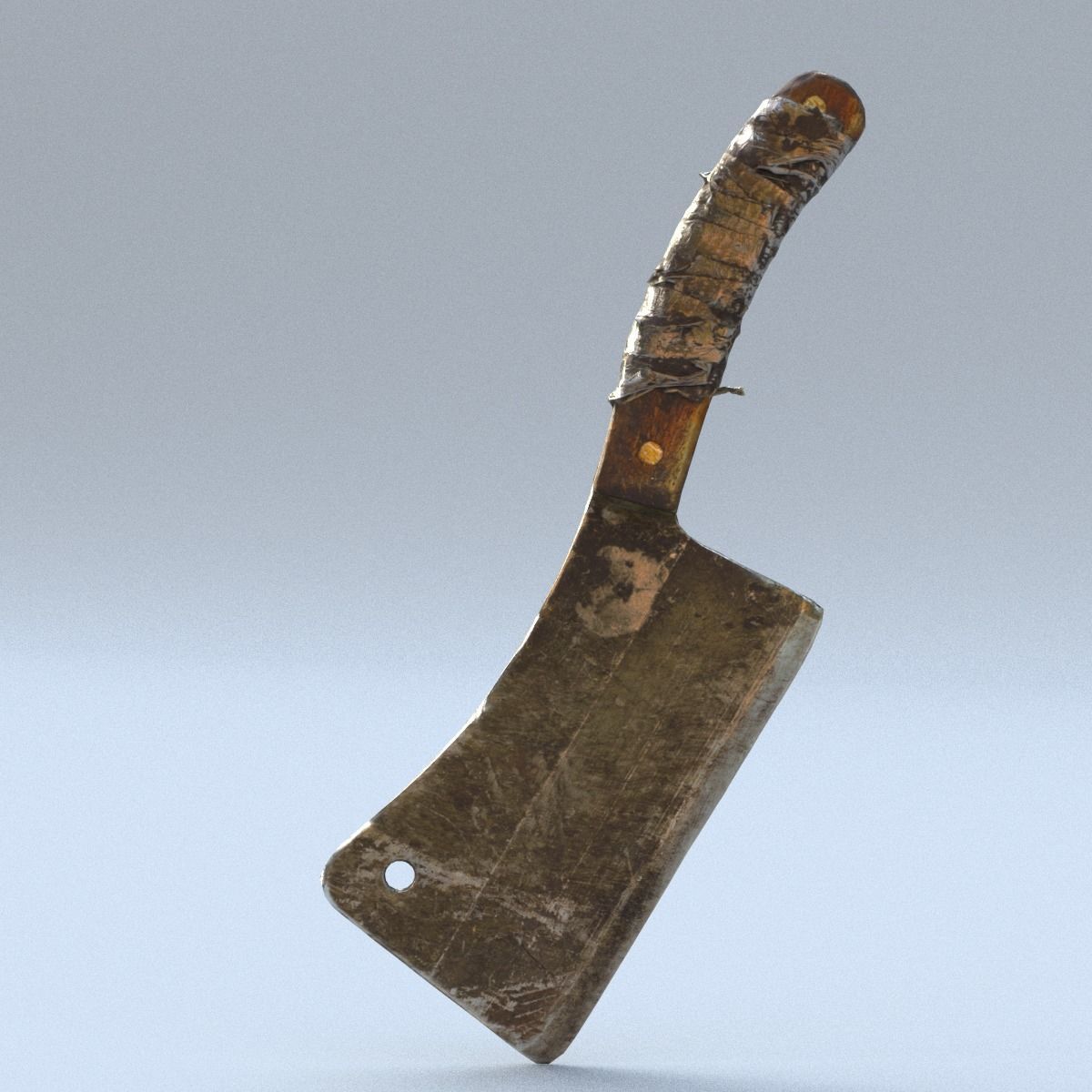 Cleaver Low Poly knife Low-poly 3D model_11