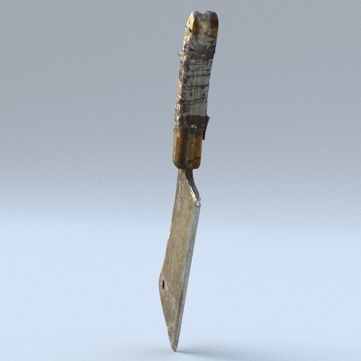 Cleaver Low Poly knife Low-poly 3D model_13