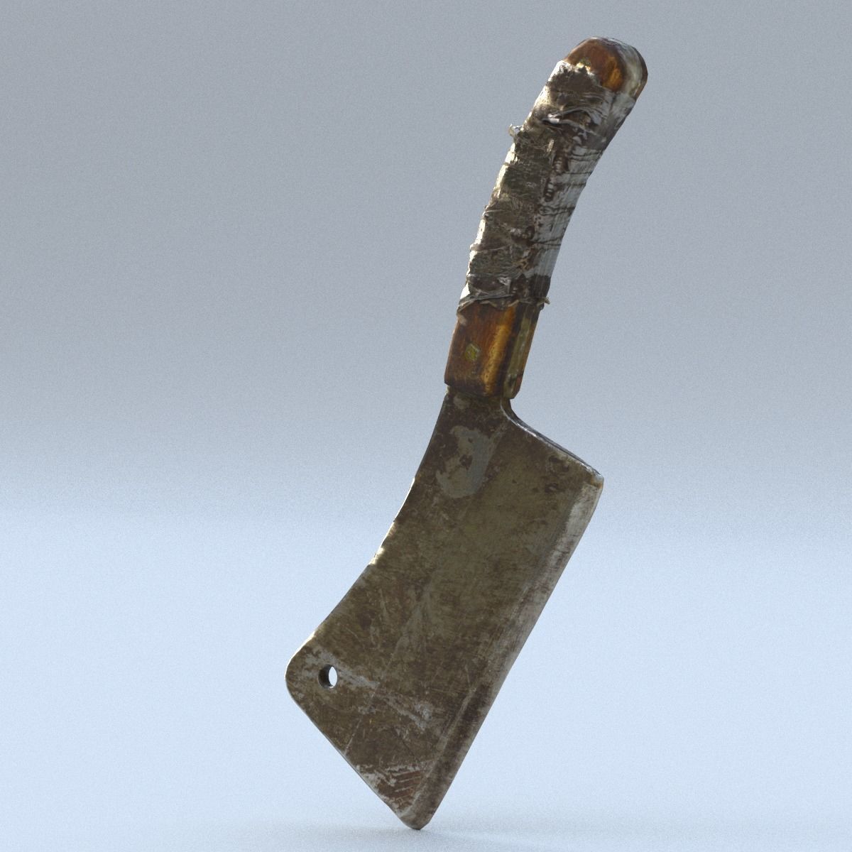 Cleaver Low Poly knife Low-poly 3D model_12