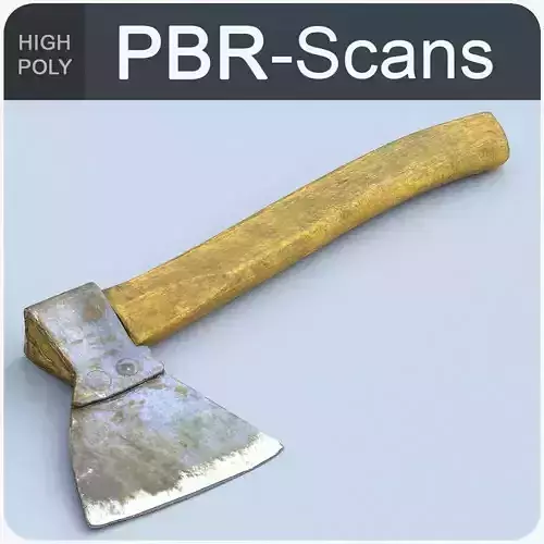 Hatchet High Poly axe with wooden handle