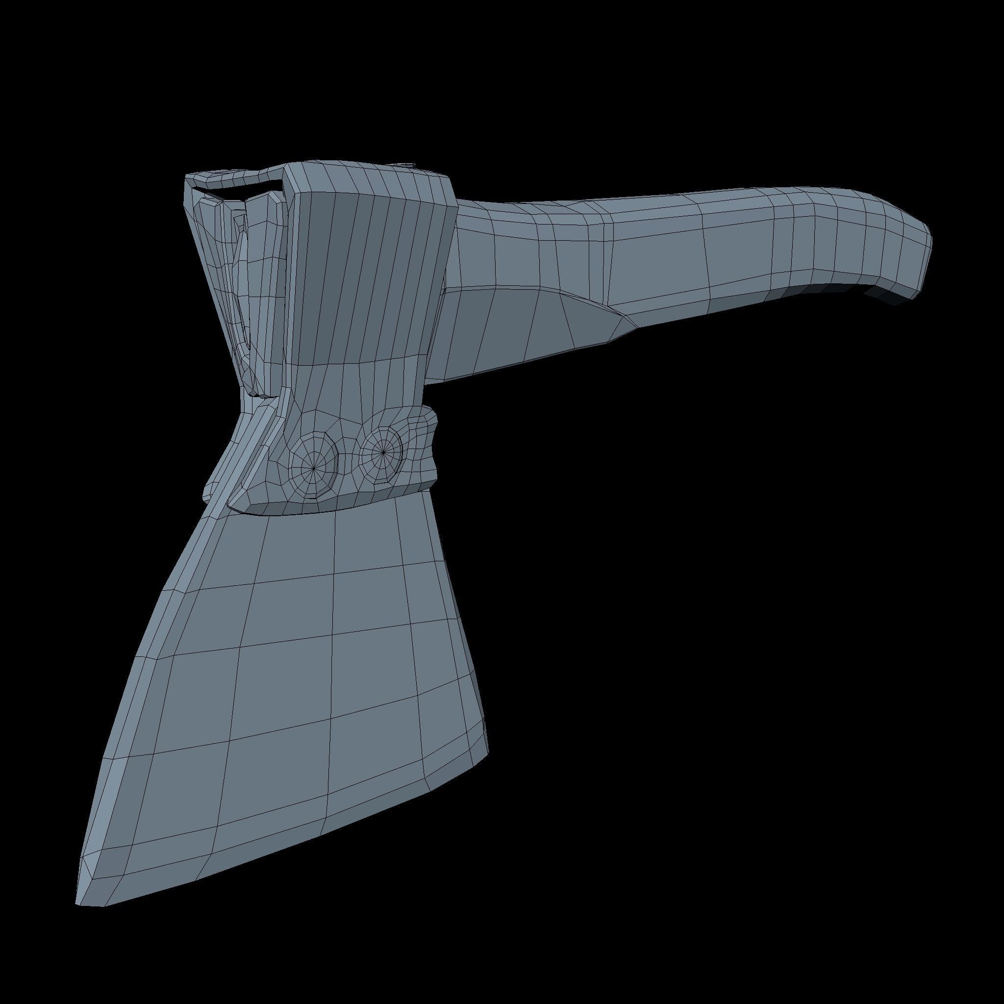 Hatchet Low Poly axe with wooden handle Low-poly 3D model_5