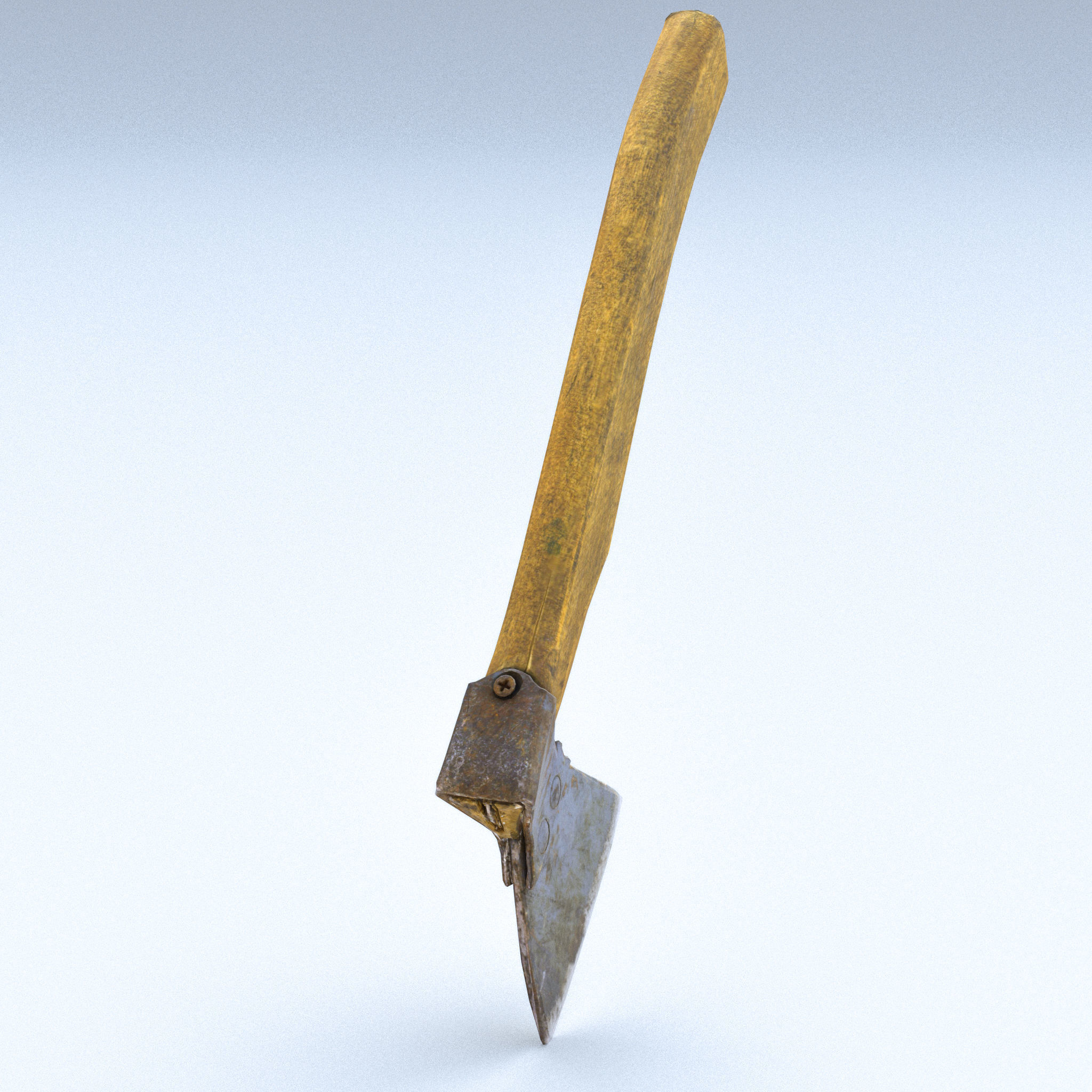 Hatchet Low Poly axe with wooden handle Low-poly 3D model_8