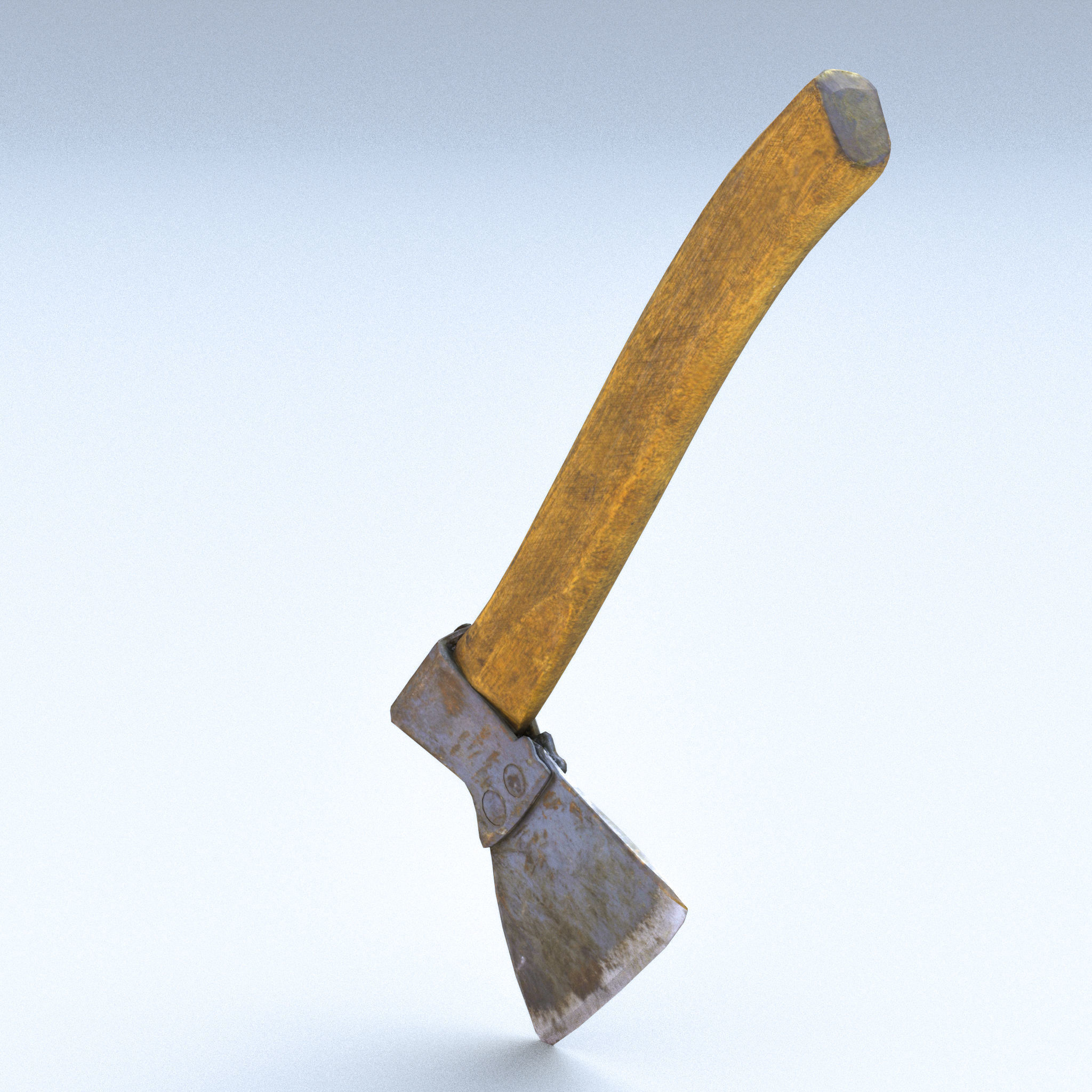 Hatchet Low Poly axe with wooden handle Low-poly 3D model_7