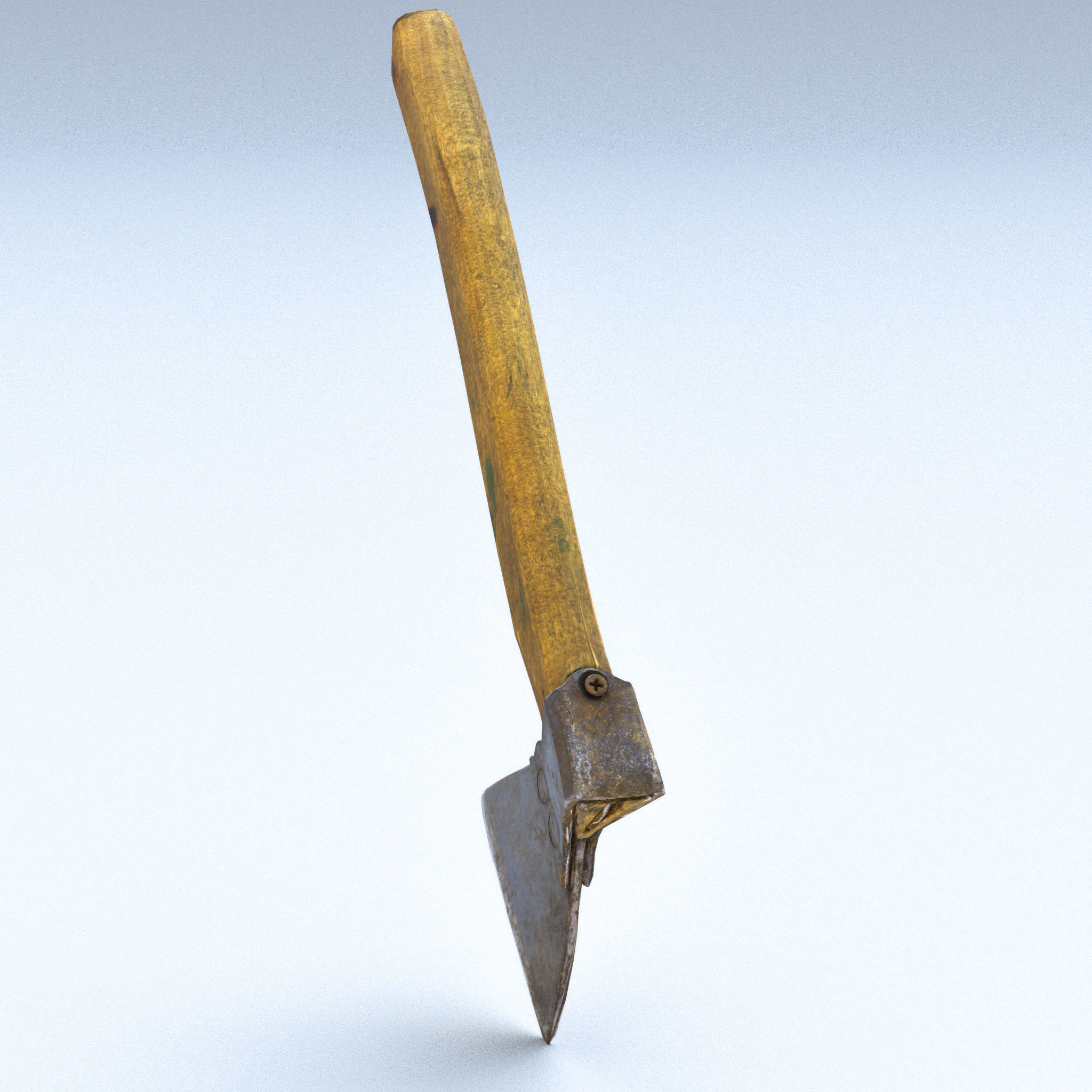 Hatchet Low Poly axe with wooden handle Low-poly 3D model_14