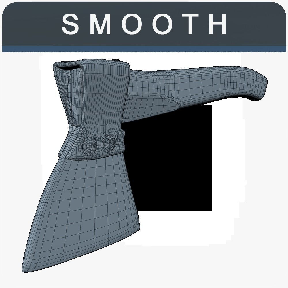 Hatchet Low Poly axe with wooden handle Low-poly 3D model_2