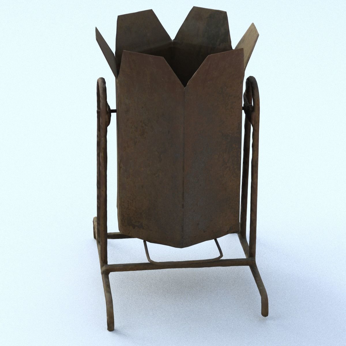 Rubbish Bin Middle Poly 3D model_7