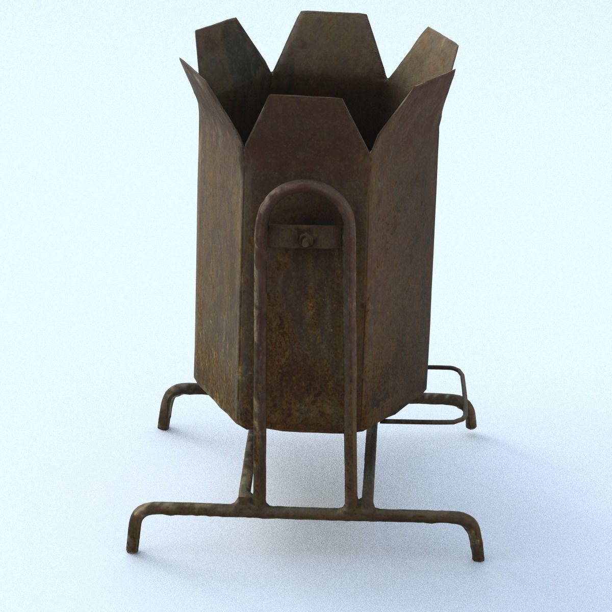 Rubbish Bin Middle Poly 3D model_10