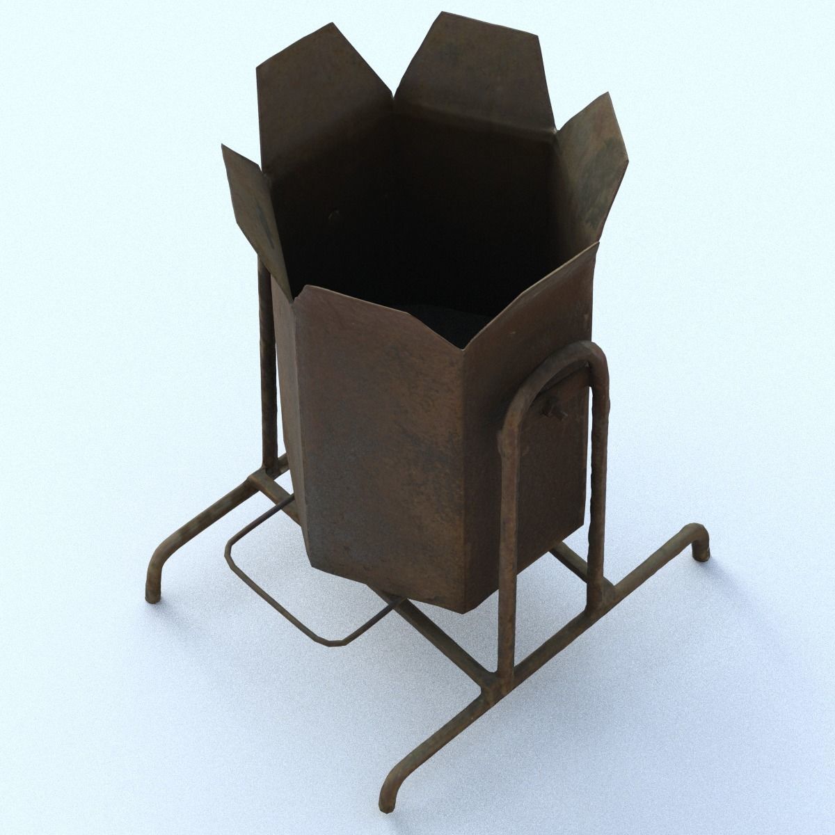 Rubbish Bin Middle Poly 3D model_1